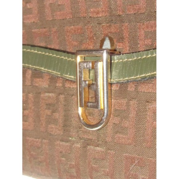 Fendi Dark Brown Small 'F' Logo Canvas Tri-Fold - Picture 11 of 12